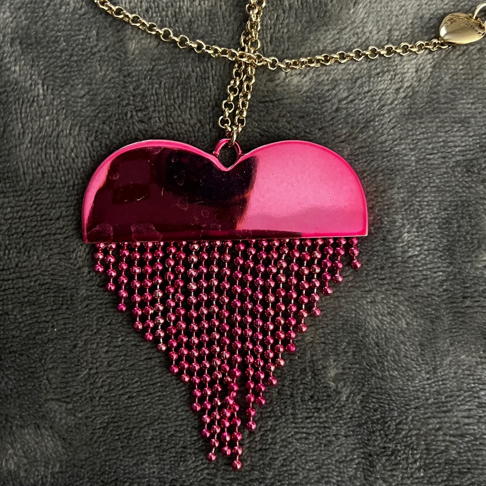 Betsey Johnson Pink Heart Pendant Necklace